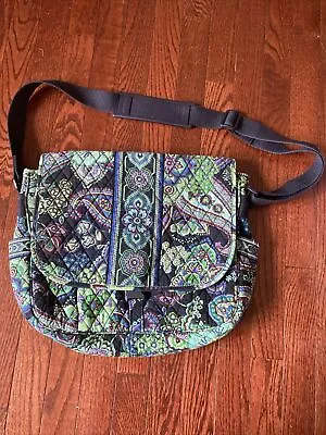 Vera Bradley Blue Rhapsody Book Bag Tote Laptop Bag Saddle Matches Purse Large • $8.98