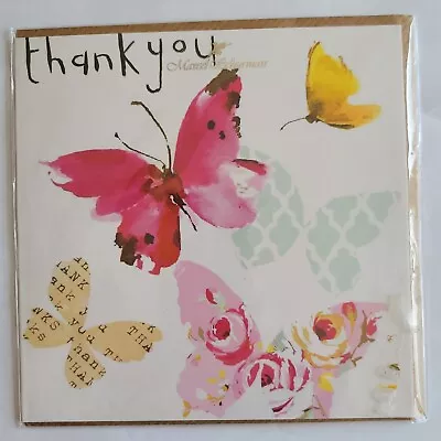 Marcel Schurman RARE Floral Butterfly Thank You Card With Envelope 1CT • $4.99