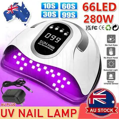 280W Nail Lamp UV LED Light Professional Nail Polish Dryer Machine Gel Curing AU • $16.89