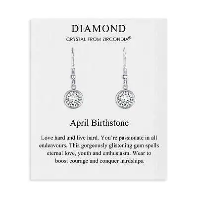 £8.99 • Buy April Birthstone Drop Earrings Created With Diamond Zircondia® Crystals