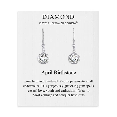 £8.99 • Buy April Birthstone Drop Earrings Created With Diamond Zircondia® Crystals