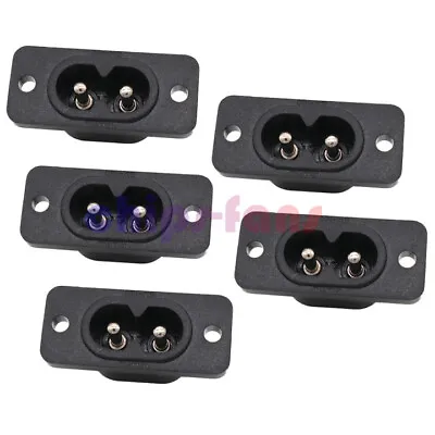 5pcs AC250V 2.5A Power Socket IEC320 C8 Inlet Power Plug Socket 2 Pins Connector • £3.32