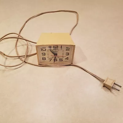 Vintage Timex Electric Alarm Clock Cream Off White Some Wear Tested Works • $8