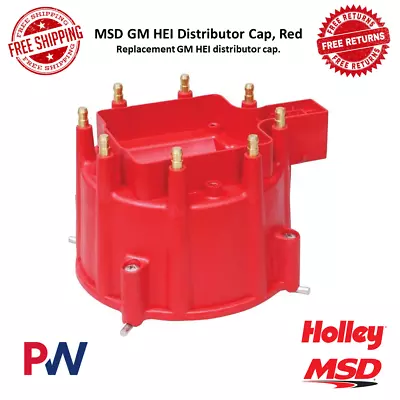 MSD Stock GM HEI Replacement Distributor Cap Red For Chevy GMC Pontiac #8411 • $74.22