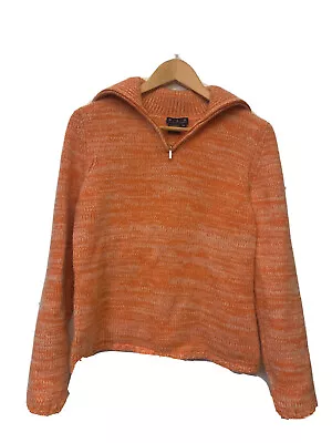 M-A-G MAGASCHONI Orange Cashmere Sweater Size XL Pull Over In Great Shape • $38