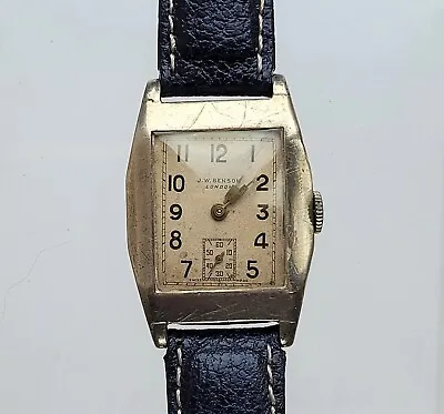 1938 Solid Silver J W Benson Dennison Case Art Deco Watch Original Box P100 • £225