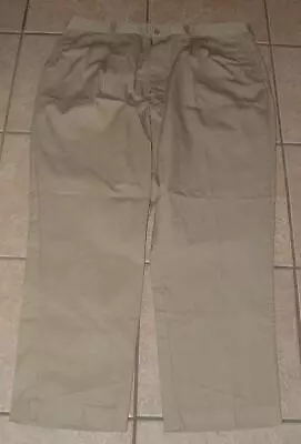 Men Dark Khaki XL 40 / 42 Casual Or Dress Pleated Front Side Elastic Waist Pants • $9.50