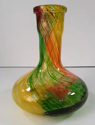 £24.54 • Buy Blown Glass Vase Lime Green Mix Moroccan Vortex Vase 8  X 7 