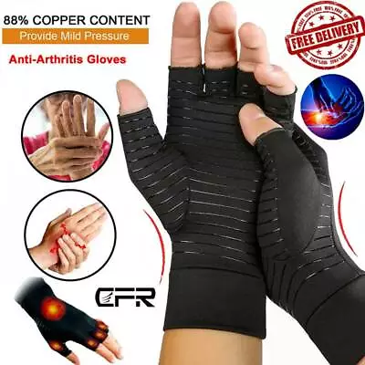 Copper Arthritis Compression Gloves Hand Support Joint Pain Relief For Men Women • $11.49