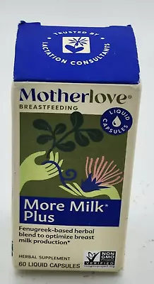 Motherlove More Milk Plus Supports Lactation 60 Capsules Exp 07/2026 • $15.99