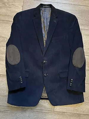 Lauren Ralph Lauren Macy’s Mens Store Corduroy Blazer Jacket Sz 42R Navy Elbow • $29.95