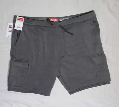 Wrangler Mens Cargo Shorts Xl Gray Athletic Fit Unlimited Comfort Fleece Nwt • $14.53