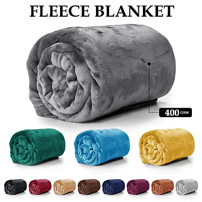 £3.99 • Buy Large Faux Fur Throw Sofa Bed Soft Warm Fleece Blanket Single Double King Sizes