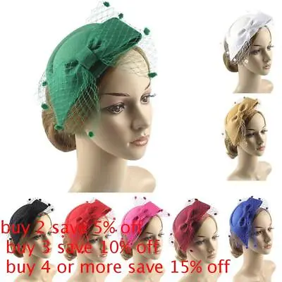 $6.42 • Buy Bow Headwear With Clip Tea Party Headwear Fascinators Hat Bridal Wedding