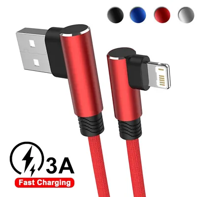 $8.39 • Buy 90° Right Angle Elbow Fast Charging USB Charger Cable Data Sync Lead For IPhone