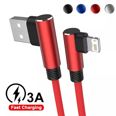 90° Right Angle Elbow Fast Charging USB Charger Cable Data Sync Lead For IPhone • $8.39