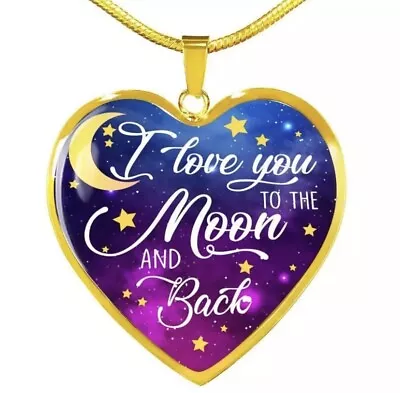 I Love You To The Moon And Back Necklace GOLD Colour • £4.99