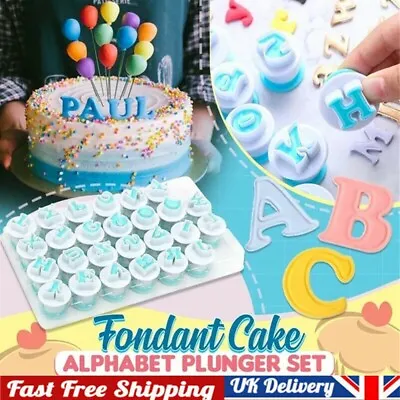 £9.39 • Buy Alphabet Letter Mold Set Fondant Sugarcraft Cake Decorating Plunger Cutters Tool