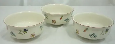 Villeroy & Boch Petite Fleur Lot Of 3 Cereal Fruit Soup Bowls 4 5/8  24B012 • $67.50