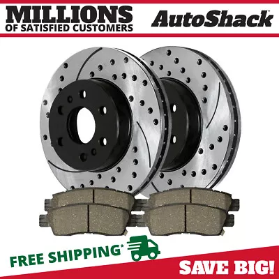 Rear Drilled Slotted Rotors Pads For Chevy Trailblazer GMC Envoy Saab 9-7x 4.2L • $93.26