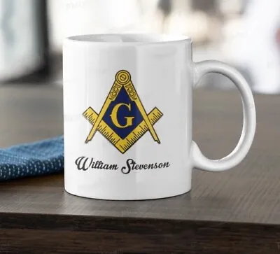 Masonic Freemason Mason Fraternal 11oz Coffee Mug Tea Cup PERSONALIZED • $15