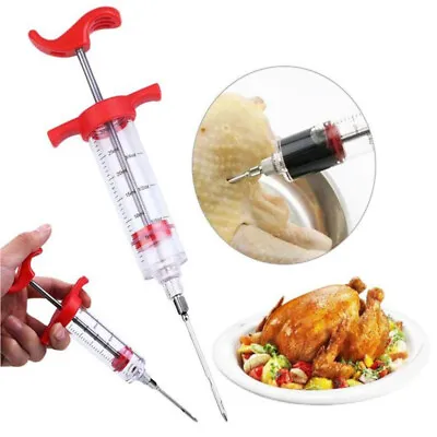 Marinade Injector Syringe Foods Flavor Seasoning Chicken Meat Injection Gun BBQ • £5.12