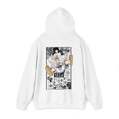 Anime One Piece Luffy Nika Gear 5  Pull Over Hoodie For Men And Women • $40.99