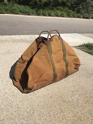 $129.99 • Buy Vtg 1950s LL Bean Script Cursive Label Canvas Duffle Duffel Bag