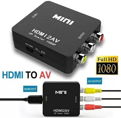 HDMI To RCA AV Adapter Converter Cable CVBS 3RCA 1080P Composite Video Audio • $10.99