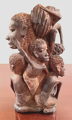 Vintage African Makonde Tanzania Tree Of Life Ebony Wood Carved Sculpture 10  T • $75