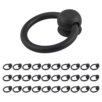 Cabinet Ring Pulls Mission Black Wrought Iron 2  Antique Drop Style Pack Of 30 • $164.99