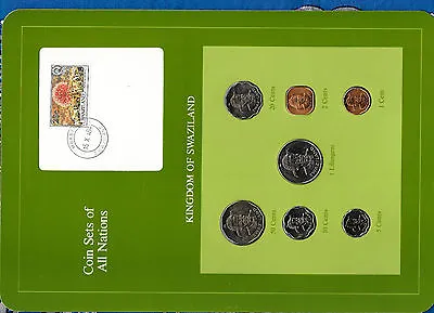 Coin Sets Of All Nations Swaziland W/card 1975-1982 UNC 501 Cents 1975 • $12.37
