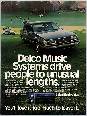 Delco Music System Car Golf - 1986 Vintage Print Ad Ephemera • $12.99