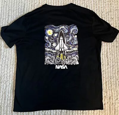 Nasa Space Shuttle Van Gogh Starry Night Style Black Size L T-shirt • $12.95