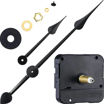 Long Shaft High Torque Clock Movement Clock Motor With 7 Inch Spade Hands • $19.19