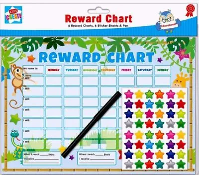 £2.85 • Buy 6 X Children's Reward Behaviour Charts With Star Stickers NEW