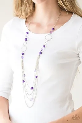 $3.50 • Buy NEW Paparazzi Jewelry Necklace Bubbly Bright Purple NWT With FREE Earrings
