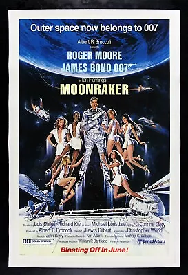 MOONRAKER 🌙 CineMasterpieces 1979 ORIGINAL VINTAGE MOVIE POSTER JAMES BOND • $1295