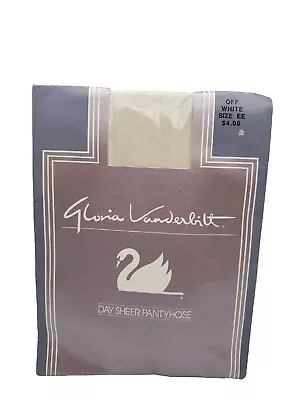 Vtg Gloria Vanderbilt Pantyhose Sheer Sandalfoot OFF White Sz EE Up To 400lbs • $7.99