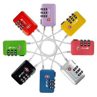 BV TSA Luggage Lock Suitcase Travel Lock Digit Combination Multi-Colors 2 Pk ® • $8.99