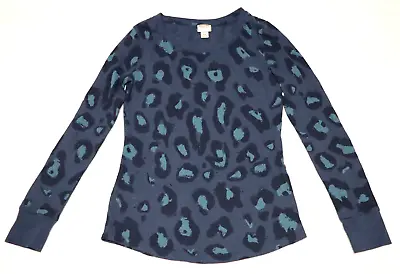 Mossimo Supply Co. Womens Blue Leopard Print Long Sleeve T Shirt Size M • $7.99