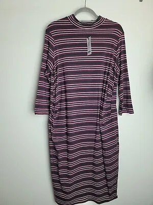 £9.75 • Buy Next Maternity Striped High Neck Stretch Midi Dress Size 16
