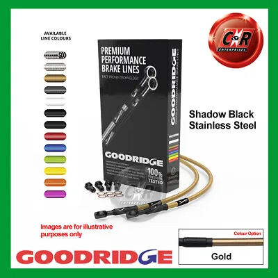 Fits KAWASAKI KH100EX G3 80-93 Goodridge Black S/Steel Gold Front Brake Hoses • £82.98