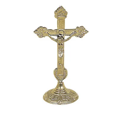$44.99 • Buy New Altar Table Standing Brass Crucifix Cross Christian Church Free Shipping!