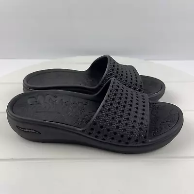 Skechers Foamies Sandals Slides Black Size 7 • $19.99