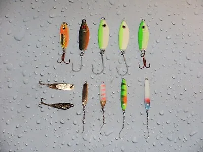 (11) Spoon Ice Fishing Lures. Crippled Herring Nils Master Hali + More • $32.95