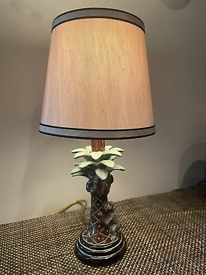 Table Lamp With Coconut Tree Featuring A Monkey. ￼ • $93