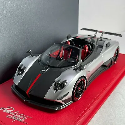 1/18 Peako Pagani Zonda Cinque Roadster Silver With Leather Base Special Edition • $699.99