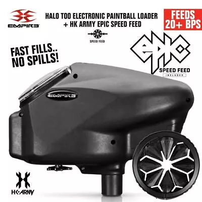 Empire Halo Too Electronic Paintball Loader W HK Army Epic Speed Feed - Blackout • $92.95