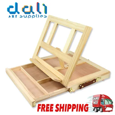 Table Easel Drawer Pine Wood Artist Easel Painting Stand Craft Art • $37.95